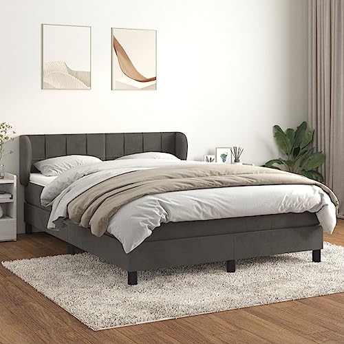Massbinet Boxspringbett mit Matratze Dunkelgrau 140x200 cm Samt Bett mit höhenverstellbarem Kopfteil Bettrahmen Lattenrost Massbinet Boxspringbett mit Matratze Dunkelgrau 140x200 cm Samt Bett mit höhenverstellbarem Kopfteil Bettrahmen Lattenrost von Massbinet