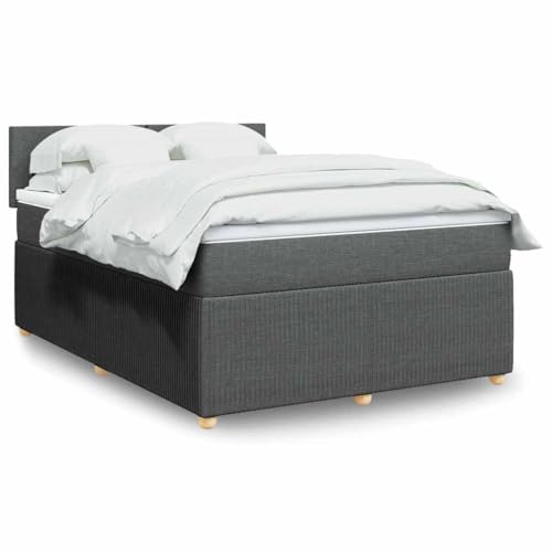 Massbinet Boxspringbett mit Matratze Dunkelgrau 160x200 cm Stoff Doppelbettgestell Bettgestell mit Matratze Holzklbett Ladestation Verstellbares Gepolstertes Kopfteil Massbinet Boxspringbett mit Matratze Dunkelgrau 160x200 cm Stoff Doppelbettgestell Bettgestell mit Matratze Holzklbett Ladestation Verstellbares Gepolstertes Kopfteil von Massbinet
