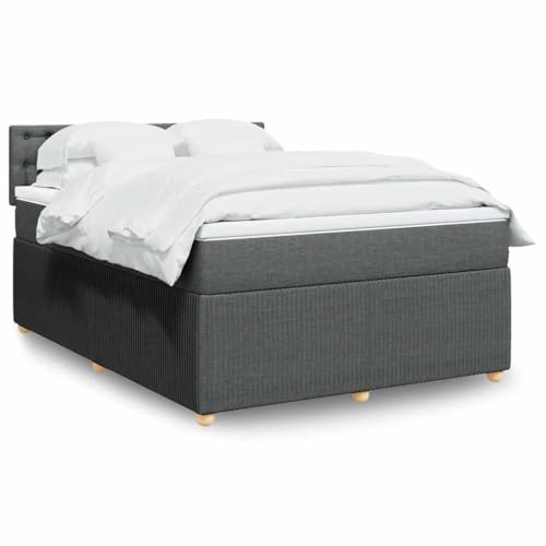 Massbinet Boxspringbett mit Matratze Dunkelgrau 160x200 cm Stoff Doppelbettgestell Bettgestell mit Matratze Holzklbett Ladestation Verstellbares Gepolstertes Kopfteil Massbinet Boxspringbett mit Matratze Dunkelgrau 160x200 cm Stoff Doppelbettgestell Bettgestell mit Matratze Holzklbett Ladestation Verstellbares Gepolstertes Kopfteil von Massbinet