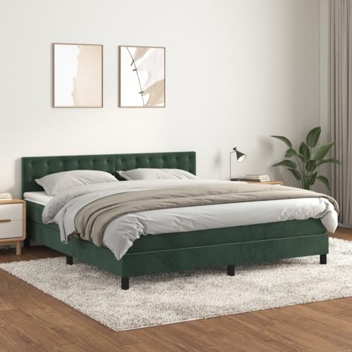 Massbinet Boxspringbett mit Matratze Dunkelgrün 180x200 cm Samt Hochwertige Matratzen Matratzen mit Sprungfedern Massbinet Boxspringbett mit Matratze Dunkelgrün 180x200 cm Samt Hochwertige Matratzen Matratzen mit Sprungfedern von Massbinet