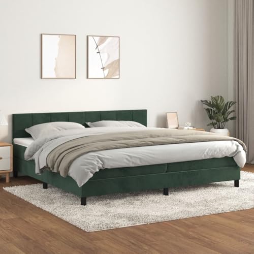 Massbinet Boxspringbett mit Matratze Dunkelgrün 200x200 cm Samt Hochwertige Matratzen Matratzen mit Sprungfedern Massbinet Boxspringbett mit Matratze Dunkelgrün 200x200 cm Samt Hochwertige Matratzen Matratzen mit Sprungfedern von Massbinet