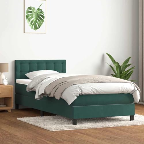 Massbinet Boxspringbett mit Matratze Dunkelgrün 80x220 cm Samt Hochwertige Matratzen Matratzen mit Sprungfedern Massbinet Boxspringbett mit Matratze Dunkelgrün 80x220 cm Samt Hochwertige Matratzen Matratzen mit Sprungfedern von Massbinet