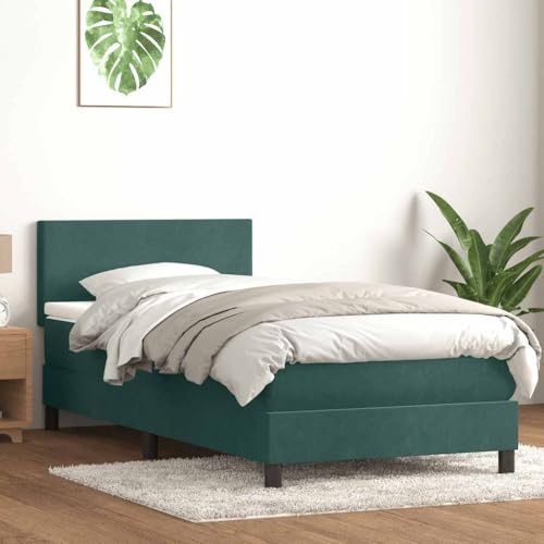 Massbinet Boxspringbett mit Matratze Dunkelgrün 90x220 cm Samt Hochwertige Matratzen Matratzen mit Sprungfedern Massbinet Boxspringbett mit Matratze Dunkelgrün 90x220 cm Samt Hochwertige Matratzen Matratzen mit Sprungfedern von Massbinet