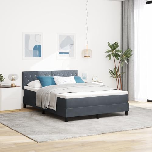 Massbinet Boxspringbett mit Matratze Grau 140x190 cm Samt Hochwertige Matratzen Matratzen mit Sprungfedern Massbinet Boxspringbett mit Matratze Grau 140x190 cm Samt Hochwertige Matratzen Matratzen mit Sprungfedern von Massbinet