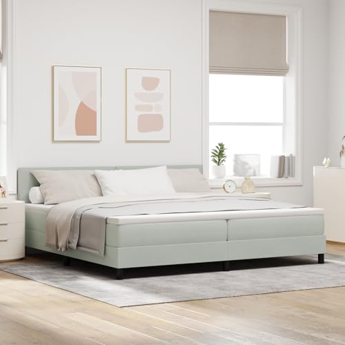 Massbinet Boxspringbett mit Matratze Hellgrau 200x200 cm Samt Hochwertige Matratzen Matratzen mit Sprungfedern Massbinet Boxspringbett mit Matratze Hellgrau 200x200 cm Samt Hochwertige Matratzen Matratzen mit Sprungfedern von Massbinet