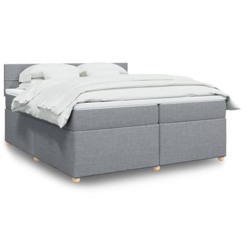 Massbinet Boxspringbett mit Matratze Hellgrau 200x200 cm Stoff Modernisierte Federkernbetten Langlebige Matratzen Massbinet Boxspringbett mit Matratze Hellgrau 200x200 cm Stoff Modernisierte Federkernbetten Langlebige Matratzen von Massbinet