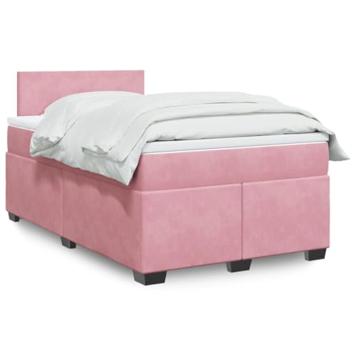 Massbinet Boxspringbett mit Matratze Moderen Polsterbet Doppelbett Stauraumbett Rückenlehne Bettgestell Lattenrost aus Holz Rosa 120x200 cm Samt Massbinet Boxspringbett mit Matratze Moderen Polsterbet Doppelbett Stauraumbett Rückenlehne Bettgestell Lattenrost aus Holz Rosa 120x200 cm Samt von Massbinet