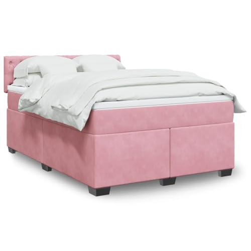 Massbinet Boxspringbett mit Matratze Moderen Stilvoll Doppelbett Polsterbett Bettgestell für Schlafzimmer Dunkelrosa 140x200 cm Samt Massbinet Boxspringbett mit Matratze Moderen Stilvoll Doppelbett Polsterbett Bettgestell für Schlafzimmer Dunkelrosa 140x200 cm Samt von Massbinet