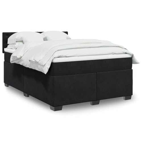 Massbinet Boxspringbett mit Matratze Moderen Stilvoll Doppelbett Polsterbett Bettgestell für Schlafzimmer Schwarz 140x190 cm Samt Massbinet Boxspringbett mit Matratze Moderen Stilvoll Doppelbett Polsterbett Bettgestell für Schlafzimmer Schwarz 140x190 cm Samt von Massbinet