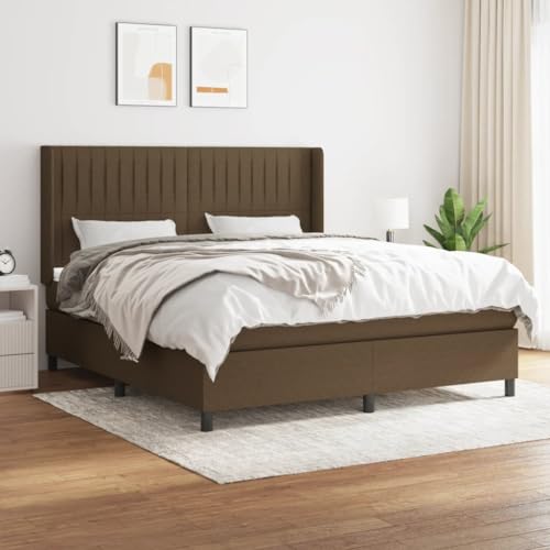 Massbinet Boxspringbett mit Matratze Moderne Polsterbett mit Fußteil und Topper Doppelbett Bett Betten Bettgestell für Schlafzimmer Dunkelbraun 180x200 cm Stoff Massbinet Boxspringbett mit Matratze Moderne Polsterbett mit Fußteil und Topper Doppelbett Bett Betten Bettgestell für Schlafzimmer Dunkelbraun 180x200 cm Stoff von Massbinet