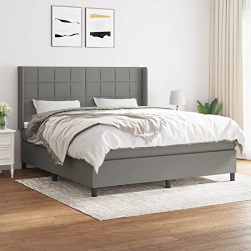 Massbinet Boxspringbett mit Matratze Moderne Polsterbett mit Fußteil und Topper Doppelbett Bett Betten Bettgestell für Schlafzimmer Dunkelgrau 160x200 cm Stoff Massbinet Boxspringbett mit Matratze Moderne Polsterbett mit Fußteil und Topper Doppelbett Bett Betten Bettgestell für Schlafzimmer Dunkelgrau 160x200 cm Stoff von Massbinet