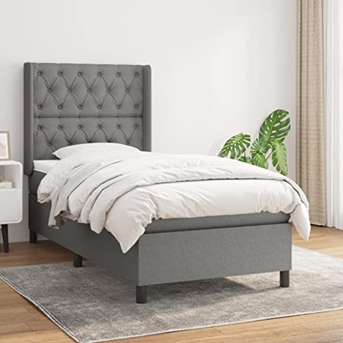 Massbinet Boxspringbett mit Matratze Moderne Polsterbett mit Fußteil und Topper Doppelbett Bett Betten Bettgestell für Schlafzimmer Dunkelgrau 80x200 cm Stoff Massbinet Boxspringbett mit Matratze Moderne Polsterbett mit Fußteil und Topper Doppelbett Bett Betten Bettgestell für Schlafzimmer Dunkelgrau 80x200 cm Stoff von Massbinet