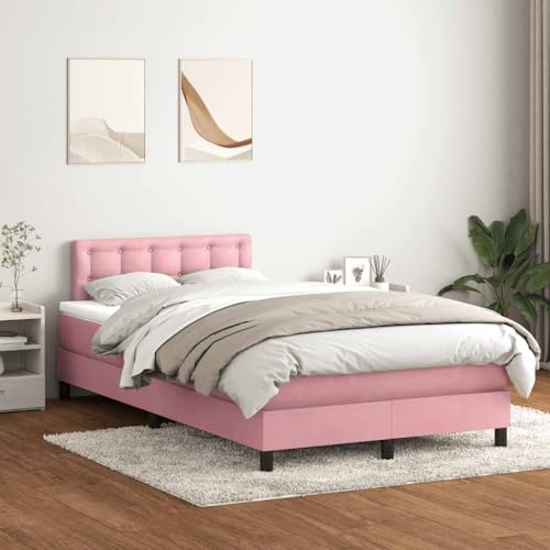 Massbinet Boxspringbett mit Matratze Rosa 120x220 cm Samt Hochwertige Matratzen Matratzen mit Sprungfedern Massbinet Boxspringbett mit Matratze Rosa 120x220 cm Samt Hochwertige Matratzen Matratzen mit Sprungfedern von Massbinet