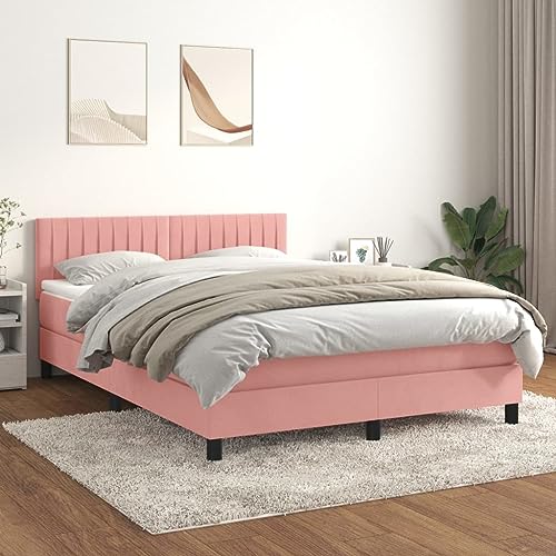 Massbinet Boxspringbett mit Matratze Rosa 140x190 cm Samt Hochwertige Matratzen Matratzen mit Sprungfedern Massbinet Boxspringbett mit Matratze Rosa 140x190 cm Samt Hochwertige Matratzen Matratzen mit Sprungfedern von Massbinet