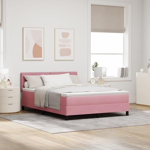 Massbinet Boxspringbett mit Matratze Rosa 140x200 cm Samt Hochwertige Matratzen Matratzen mit Sprungfedern Massbinet Boxspringbett mit Matratze Rosa 140x200 cm Samt Hochwertige Matratzen Matratzen mit Sprungfedern von Massbinet