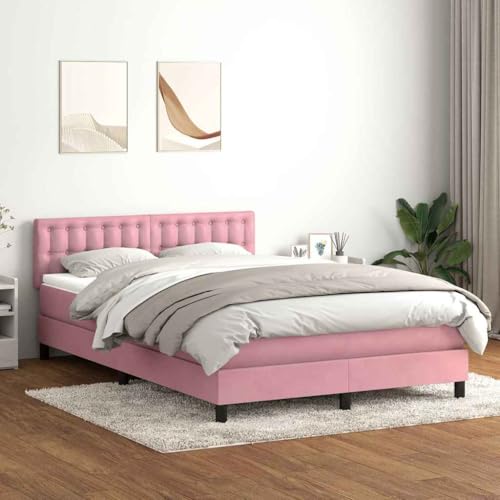 Massbinet Boxspringbett mit Matratze Rosa 140x210 cm Samt Hochwertige Matratzen Matratzen mit Sprungfedern Massbinet Boxspringbett mit Matratze Rosa 140x210 cm Samt Hochwertige Matratzen Matratzen mit Sprungfedern von Massbinet