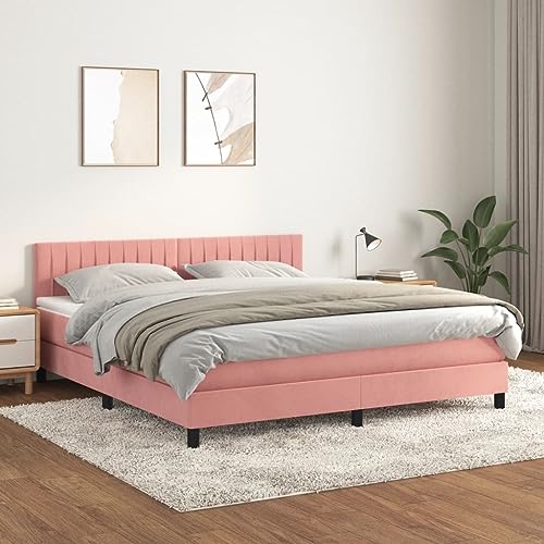Massbinet Boxspringbett mit Matratze Rosa 160x200 cm Samt Hochwertige Matratzen Matratzen mit Sprungfedern Massbinet Boxspringbett mit Matratze Rosa 160x200 cm Samt Hochwertige Matratzen Matratzen mit Sprungfedern von Massbinet
