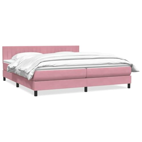 Massbinet Boxspringbett mit Matratze Rosa 180x220 cm Samt Hochwertige Matratzen Matratzen mit Sprungfedern Massbinet Boxspringbett mit Matratze Rosa 180x220 cm Samt Hochwertige Matratzen Matratzen mit Sprungfedern von Massbinet