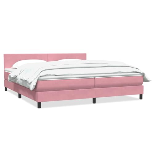 Massbinet Boxspringbett mit Matratze Rosa 180x220 cm Samt Hochwertige Matratzen Matratzen mit Sprungfedern Massbinet Boxspringbett mit Matratze Rosa 180x220 cm Samt Hochwertige Matratzen Matratzen mit Sprungfedern von Massbinet