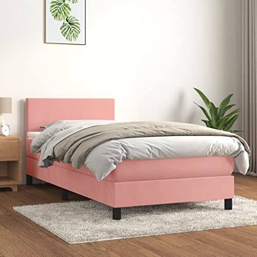 Massbinet Boxspringbett mit Matratze Rosa 80x200 cm Samt Hochwertige Matratzen Matratzen mit Sprungfedern Massbinet Boxspringbett mit Matratze Rosa 80x200 cm Samt Hochwertige Matratzen Matratzen mit Sprungfedern von Massbinet