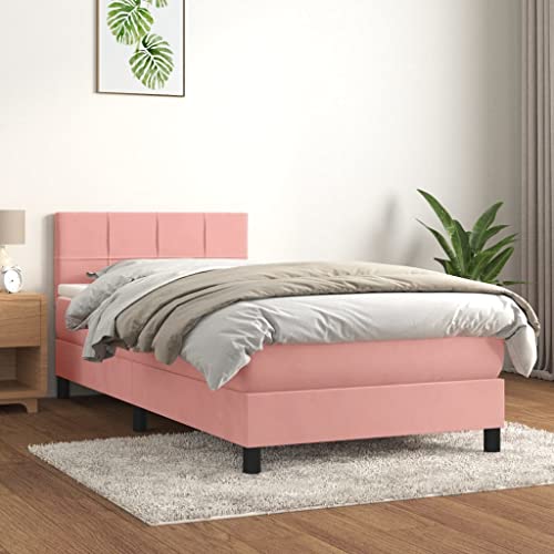 Massbinet Boxspringbett mit Matratze Rosa 80x200 cm Samt Hochwertige Matratzen Matratzen mit Sprungfedern Massbinet Boxspringbett mit Matratze Rosa 80x200 cm Samt Hochwertige Matratzen Matratzen mit Sprungfedern von Massbinet