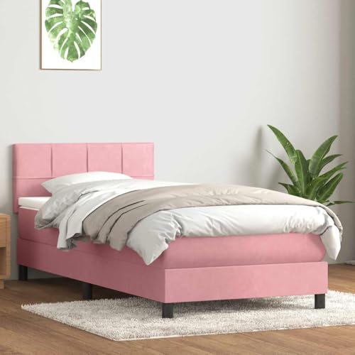 Massbinet Boxspringbett mit Matratze Rosa 80x220 cm Samt Hochwertige Matratzen Matratzen mit Sprungfedern Massbinet Boxspringbett mit Matratze Rosa 80x220 cm Samt Hochwertige Matratzen Matratzen mit Sprungfedern von Massbinet