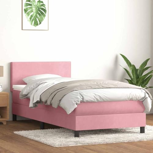 Massbinet Boxspringbett mit Matratze Rosa 80x220 cm Samt Hochwertige Matratzen Matratzen mit Sprungfedern Massbinet Boxspringbett mit Matratze Rosa 80x220 cm Samt Hochwertige Matratzen Matratzen mit Sprungfedern von Massbinet
