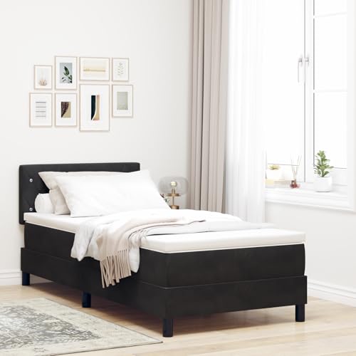 Massbinet Boxspringbett mit Matratze Schwarz 100x200 cm Samt Hochwertige Matratzen Matratzen mit Sprungfedern Massbinet Boxspringbett mit Matratze Schwarz 100x200 cm Samt Hochwertige Matratzen Matratzen mit Sprungfedern von Massbinet