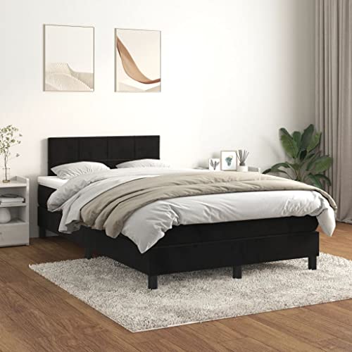 Massbinet Boxspringbett mit Matratze Schwarz 120x200 cm Samt Hochwertige Matratzen Matratzen mit Sprungfedern Massbinet Boxspringbett mit Matratze Schwarz 120x200 cm Samt Hochwertige Matratzen Matratzen mit Sprungfedern von Massbinet
