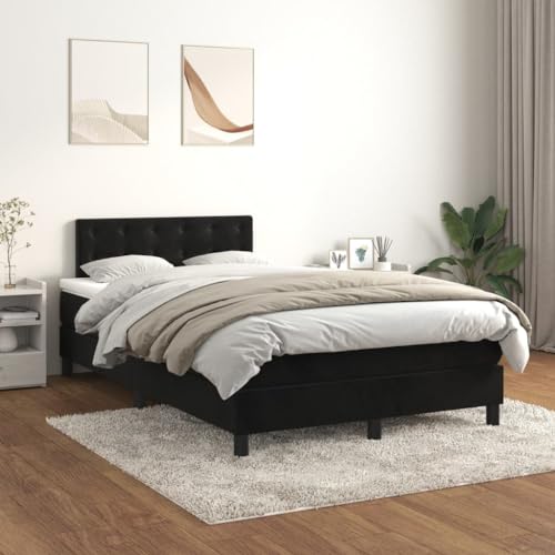 Massbinet Boxspringbett mit Matratze Schwarz 120x200 cm Samt Hochwertige Matratzen Matratzen mit Sprungfedern Massbinet Boxspringbett mit Matratze Schwarz 120x200 cm Samt Hochwertige Matratzen Matratzen mit Sprungfedern von Massbinet