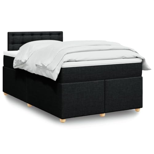 Massbinet Boxspringbett mit Matratze Schwarz 120x200 cm Stoff Junior-Federbetten mit langlebigen atmungsaktiven Stoffen von Massbinet