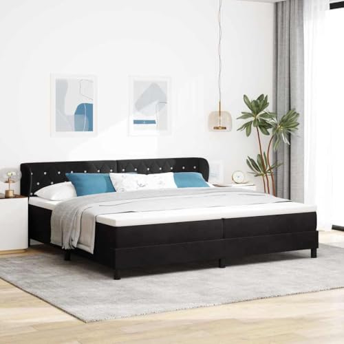 Massbinet Boxspringbett mit Matratze Schwarz 200x200 cm Samt Bett Bettrahmen mit Lattenrost Gepolstertes Bettgestell Massbinet Boxspringbett mit Matratze Schwarz 200x200 cm Samt Bett Bettrahmen mit Lattenrost Gepolstertes Bettgestell von Massbinet