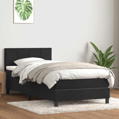 Massbinet Boxspringbett mit Matratze Schwarz 80x220 cm Samt Hochwertige Matratzen Matratzen mit Sprungfedern Massbinet Boxspringbett mit Matratze Schwarz 80x220 cm Samt Hochwertige Matratzen Matratzen mit Sprungfedern von Massbinet