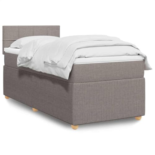 Massbinet Boxspringbett mit Matratze Taupe 100x200 cm Stoff Doppelbettgestell Bettgestell mit Matratze Ladestation Verstellbares Gepolstertes Kopfteil Massbinet Boxspringbett mit Matratze Taupe 100x200 cm Stoff Doppelbettgestell Bettgestell mit Matratze Ladestation Verstellbares Gepolstertes Kopfteil von Massbinet
