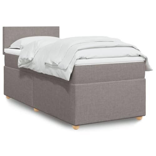Massbinet Boxspringbett mit Matratze Taupe 90x190 cm Stoff Modernisiertes Jugendbett mit weicher langlebiger Matratzen Massbinet Boxspringbett mit Matratze Taupe 90x190 cm Stoff Modernisiertes Jugendbett mit weicher langlebiger Matratzen von Massbinet