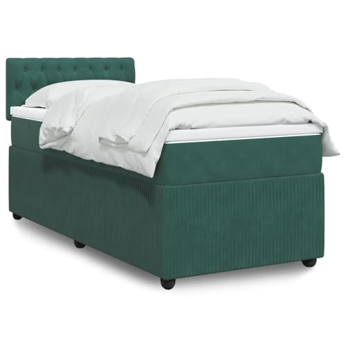 Massbinet Boxspringbett mit Matratze und Topper Samt 100 x 200 cm Dunkelgrün Knopfheftung Design Kopfteil Massbinet Boxspringbett mit Matratze und Topper Samt 100 x 200 cm Dunkelgrün Knopfheftung Design Kopfteil von Massbinet