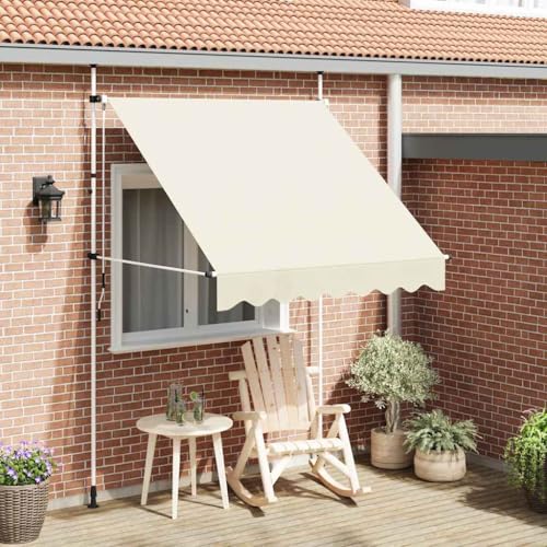 Massbinet Breit Balkonmarkise mit Handkurbel Sonnenschutz Ohne Bohren Sonnenmarkise Höhenverstellbar Markise mit Gestell Wasserdicht 200 cm Cremeweiß Massbinet Breit Balkonmarkise mit Handkurbel Sonnenschutz Ohne Bohren Sonnenmarkise Höhenverstellbar Markise mit Gestell Wasserdicht 200 cm Cremeweiß von Massbinet