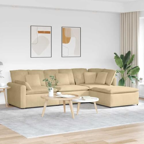 Massbinet Ecksofa mit Schlaffunktion Sofas Cord Eckcouch mit Bettkasten Wohnzimmer Möbel Couch Sitzer Sofa Lazy mit Fußhocker Kissen Cordstoff Graugrün von Massbinet