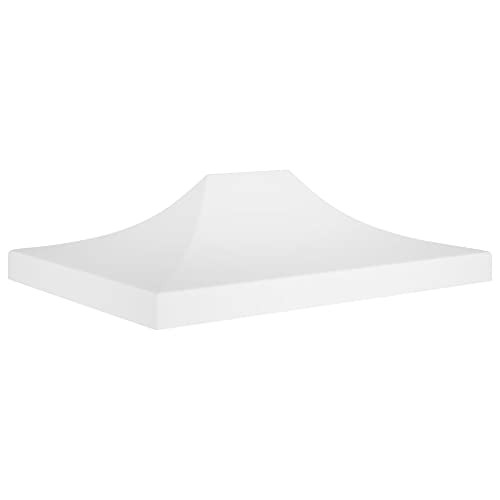 Massbinet Ersatzdach für Garten Pavillon Sand Antik Pavillondach Partyzelt-Dach 4,5x3 m Weiß 270 g/m² von Massbinet
