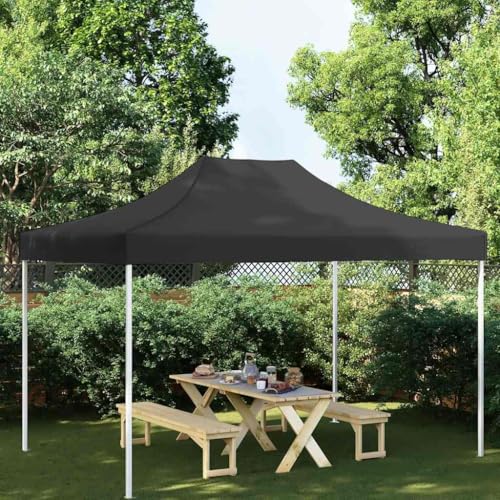 Massbinet Ersatzdach für Gartenpavillon Wasserdicht Material Partyzelt-Dach 4,5x3 m Schwarz 270 g/m² von Massbinet