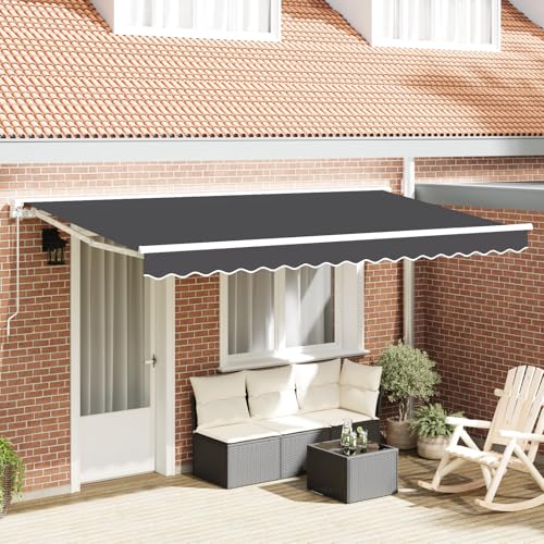 Massbinet Ersatzstoff für Markisen für 4x2 m Rahmen Anthrazit Sonnenschutz für Balkon Terrasse Garten Terrassenüberdachung von Massbinet