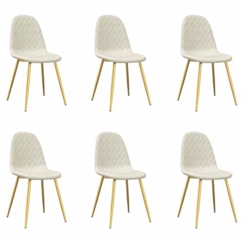 Massbinet Esszimmerstühle 6 STK. Creme Samt 45 x 53.5 x 83 cm von Massbinet