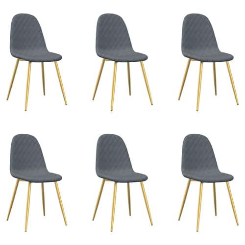Massbinet Esszimmerstühle 6 STK. Dunkelgrau Samt 45 x 53.5 x 83 cm von Massbinet