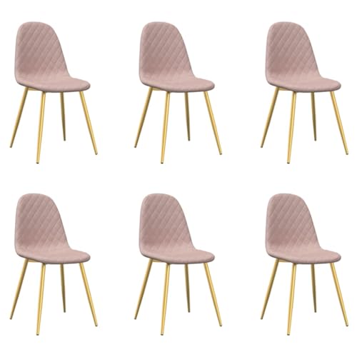 Massbinet Esszimmerstühle 6 STK. Rosa Samt 45 x 53.5 x 83 cm Massbinet Esszimmerstühle 6 STK. Rosa Samt 45 x 53.5 x 83 cm von Massbinet