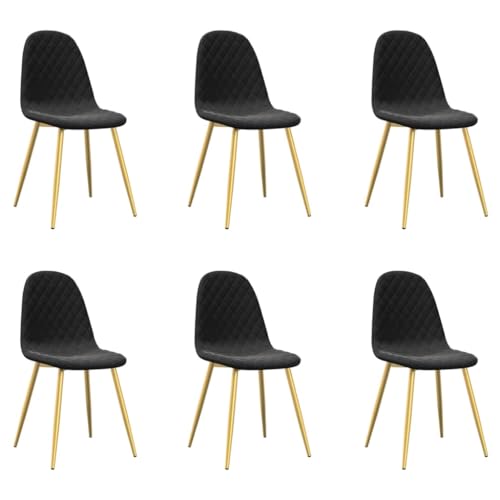 Massbinet Esszimmerstühle 6 STK. Schwarz Samt 45 x 53.5 x 83 cm von Massbinet