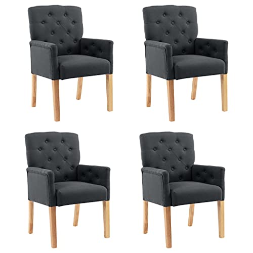 Massbinet Esszimmerstühle mit Armlehnen 4 STK. Grau Stoff 61 x 66 x 95 cm Massbinet Esszimmerstühle mit Armlehnen 4 STK. Grau Stoff 61 x 66 x 95 cm von Massbinet