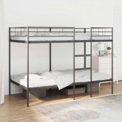 Massbinet Etagenbett ohne Metall Plattform Bettgestell Matratze Schwarz 107x203 cm Stahl Leicht zu Montieren und Stabil Massbinet Etagenbett ohne Metall Plattform Bettgestell Matratze Schwarz 107x203 cm Stahl Leicht zu Montieren und Stabil von Massbinet