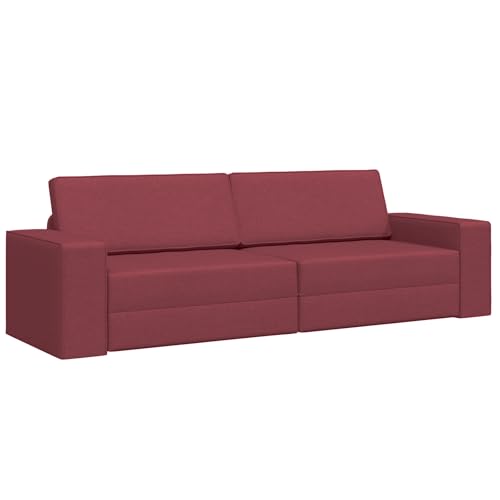Massbinet Futon-Sofa-Bett 2-in-1 Burgunderrot 245x150x60.5 cm Stoff Multifunktionssofa Universalsofa mit weichen Armlehnen Modernes Jugendsofa mit Schlaffunktion von Massbinet