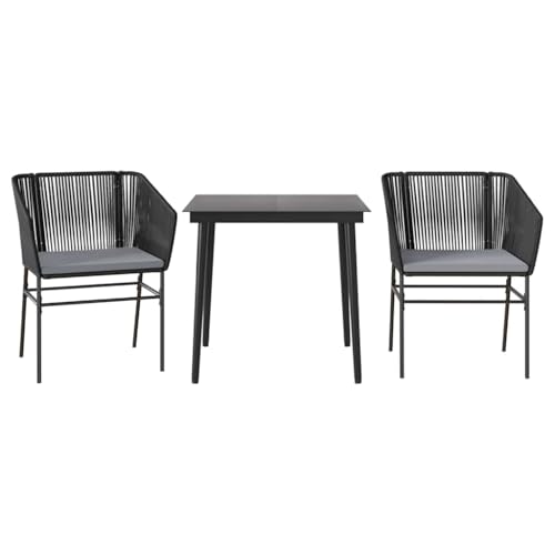 Massbinet Garten Esszimmerset Outdoor Essgruppe Essgarnitur Terrasse mit 2 x Gartenstuhl und 80 x 80 x 74 cm Gartentisch Schwarz Poly Rattan Glas 334513 Massbinet Garten Esszimmerset Outdoor Essgruppe Essgarnitur Terrasse mit 2 x Gartenstuhl und 80 x 80 x 74 cm Gartentisch Schwarz Poly Rattan Glas 334513 von Massbinet