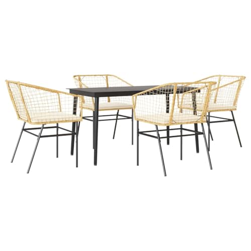 Massbinet Garten Esszimmerset Outdoor Essgruppe Essgarnitur Terrasse mit 4 x Gartenstuhl und 140 x 70 x 74 cm Gartentisch Braun Poly Rattan Glas 334458 Massbinet Garten Esszimmerset Outdoor Essgruppe Essgarnitur Terrasse mit 4 x Gartenstuhl und 140 x 70 x 74 cm Gartentisch Braun Poly Rattan Glas 334458 von Massbinet